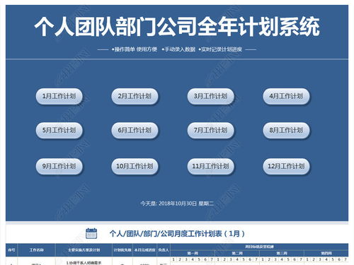 全年工作計(jì)劃系統(tǒng)Excel表格模板 個人與互聯(lián)網(wǎng)服務(wù)團(tuán)隊(duì)的智慧管理指南